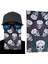 Kahve Yeşil Renk Üzeri Likralı Çoklu Kafatası Baskılı Baf Buff Bandana 25X48 cm 1
