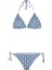 Desenli Arkası Büzgülü Üçgen Bikini 1