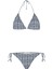 Desenli Arkası Büzgülü Üçgen Bikini 1