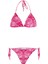 Desenli Arkası Büzgülü Üçgen Bikini 1