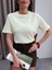 %100 Pamuk Bisiklet Yaka Basic Sarı Kadın T-Shirt 1