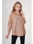 3900 Oversize Uzun Basic Gömlek - Camel 3