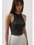 Yıkamalı Halter Yaka Crop Bluz 3