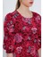 Bordo Gül Desenli Midi Elbise 2477 4