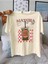 Matcha Baskılı Bej Oversize Unisex T-Shirt 1
