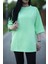 Yırtmaçlı Basic Oversize Fakir Kol T-Shirt 1