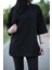 Yırtmaçlı Basic Oversize Fakir Kol T-Shirt 1