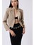 Crop Keten Blazer Ceket 1