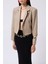 Crop Keten Blazer Ceket 4