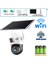 Pro 7015 Wi-Fi 360? Güneş Enerjili 5mp 1 Sabit 1 Hareketli Gece Görüşlü Sirenli Akıllı Kamera IP66 (Wifi Solar Enerjili) 4