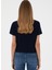 Bisiklet Yaka Lacivert Kadın T-Shirt Gıselle 5