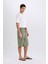 Long Fit File Astarlı Uzun Boy Kargo Cep Deniz Şortu E0905AX25HS 2