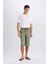 Long Fit File Astarlı Uzun Boy Kargo Cep Deniz Şortu E0905AX25HS 3