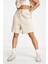 Sportswear Essentials Collection Fleece High Rise Loose Fit Short Kadın Yüksek Bel Bol Kesim Pamuklu Şort Bej 1