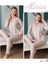 Alissa 6200 Bayan Önü Düğmeli Desenli Pijama Takımı 1