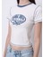Slim Fit Yuvarlak Yaka Baskılı Kadın Beyaz Kısa Kol Tişört 4
