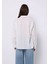 Regular Fit Shirt Neck Düz Kadın Beyaz Uzun Kol Gömlek 2