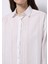 Regular Fit Shirt Neck Düz Kadın Beyaz Uzun Kol Gömlek 4