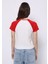 Slim Fit Yuvarlak Yaka Baskılı Kadın Beyaz Kısa Kol Tişört 2
