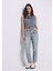 Mom Fit Yüksel Bel Daralan Paça Kadın Açik Indigo Jean Pantolon 1