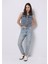 Mom Fit Yüksel Bel Daralan Paça Kadın Açik Indigo Jean Pantolon 3