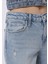 Mom Fit Yüksel Bel Daralan Paça Kadın Açik Indigo Jean Pantolon 5