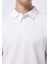 Comfort Fit Polo Yaka Düz Erkek Beyaz Kısa Kol Tişört 4