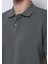 Regular Fit Polo Yaka Jakarlı Erkek Yeşil Kısa Kol Tişört 4
