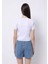 Slim Fit Yuvarlak Yaka Düz Kadın Beyaz Kısa Kol Tişört 2