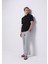 Comfort Fit Polo Yaka Düz Erkek Lacivert Kısa Kol Tişört 3