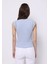 Slim Fit Kadın Mavi Kısa Kol Tişört 2