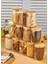 Bambu Kapaklı Cam 3 Boy 4'lü Erzak & Baharat Kavanoz Seti (12 Adet ) (380 Ml- 1000 Ml- 1400 Ml) 3