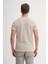 Bisiklet Yaka Slim Fit Jakarlı Çizgi Desenli Tişört 2