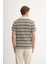 Cazador Polo Yaka Regular Fit Örme Çizgili Tişört 4033 4