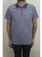 Fistan Store Erkek Indigo Desenli Klasik Kesim Rahat Kalıp Tek Cepli Polo Yaka Tişört 1