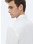 Beyaz Düz Regular Fit Dokuma Klasik %100 Pamuk Gömlek 4
