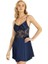Aria's Closet Lacivert Kısa Saten Gecelik 8239 1