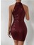 Halter Yaka Pul Payet Mini Elbise 5