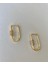 Gold Taşlı Çarm Kilit Zirkon Taşlı Oval Küpe 2