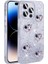 Apple iPhone 14 Pro Max Kılıf Airbagli Simli Arka Yüzey Hgea Işıltı Silikon Kapak-Beyaz-Kalp 1