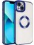 iPhone 14 Plus Uyumlu Kamera Korumalı Logo Gösteren Hgea Omega Kapak-Mavi 1