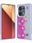 Xiaomi Redmi Note 13 Pro 4g Kılıf Parlayan Simli Kabartma Figürlü Hgea Cevze Kapak-Mor Papatya 1