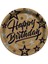 Golden Stras Happy Birthday Baskılı Altın Tabak 1