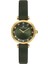 DK.1.13919-3 Taşlı Tasarım Deri Kordon Metal Kasa 3 Atm Suya Dayanıklı Yeşil Renk Kadın Kol Saati 1
