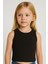 Kız Çocuk Pamuklu Ribana Kolsuz Crop T-Shirt 1