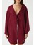 Kadın Sandra %100 Pamuk Müslin Bağcıklı Bordo Kimono 4