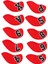 10 Adet / Takım Numarası Golf Demir Golf Sopası Kılıfı Seti Neopren Golf Kulübü Demir Koruyucu Headcoverred (Yurt Dışından) 5