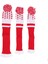 3 Adet Çizgili Örme Kulübünı Kapakları 3 Parça Set 1 3 5 Headcovers Pom Pom Dekorasyon Rahat Fit Kırmızı (Yurt Dışından) 1