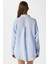 Kadın Tilda %100 Pamuk Müslin Oversize Mavi Gömlek 5