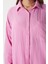Kadın Tilda %100 Pamuk Müslin Oversize Pembe Gömlek 3